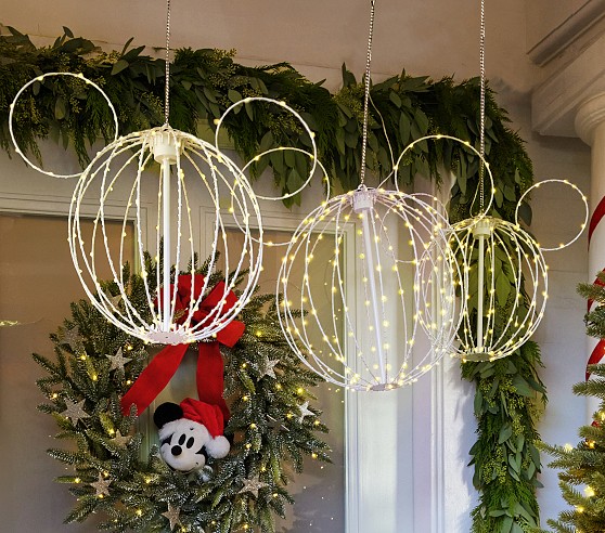 Christmas Yard Decor Disney Christmas Lights Outdoor Disney Mickey Mouse Outdoor Light-Up Decor Set Pottery Barn Kids