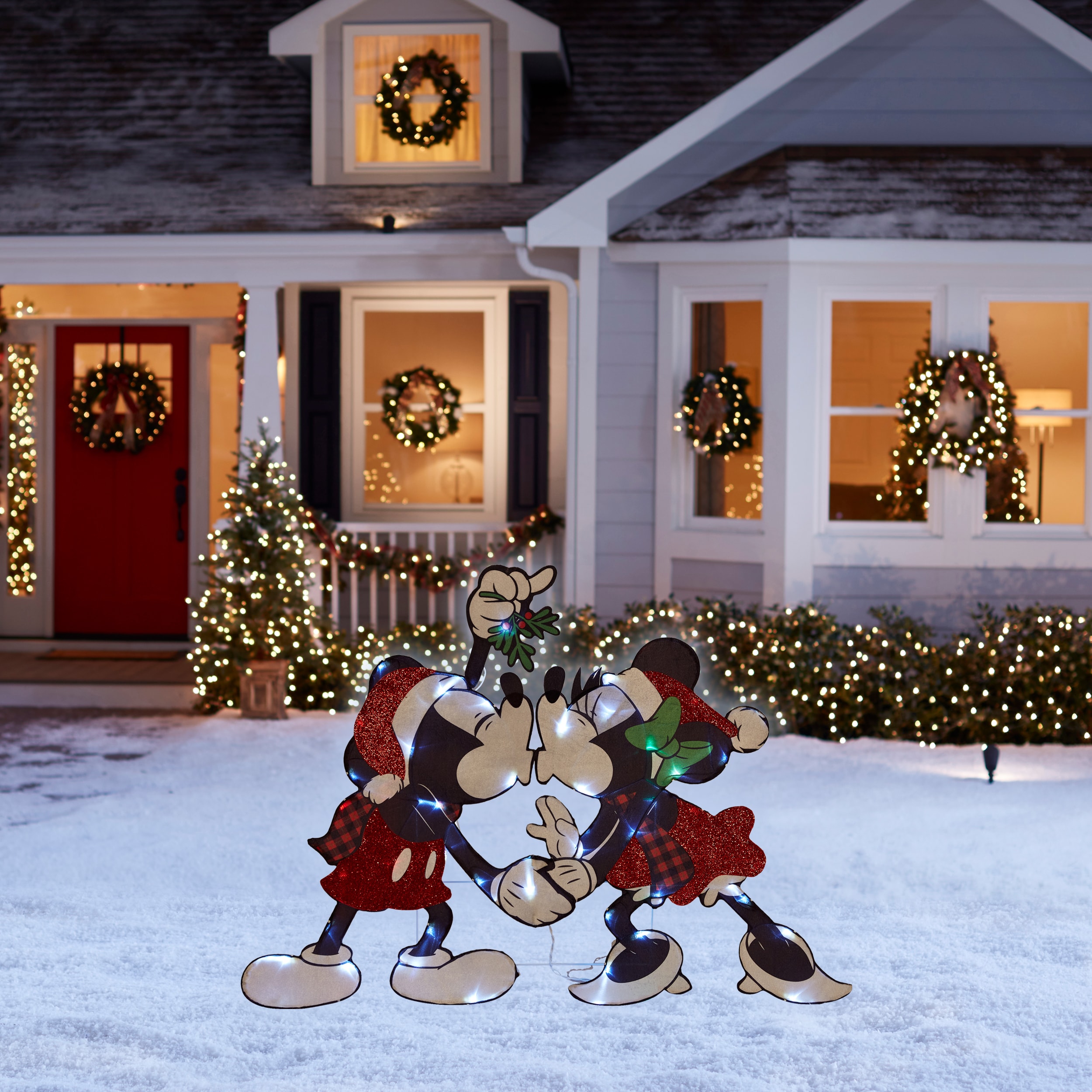 Christmas Yard Decor Disney Christmas Lights Outdoor Disney Mickey Mouse Outdoor Light-Up Decor Set Pottery