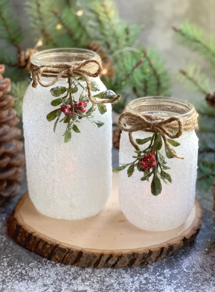 CINDY & CRAIG | DIY Snowy Mason Jars