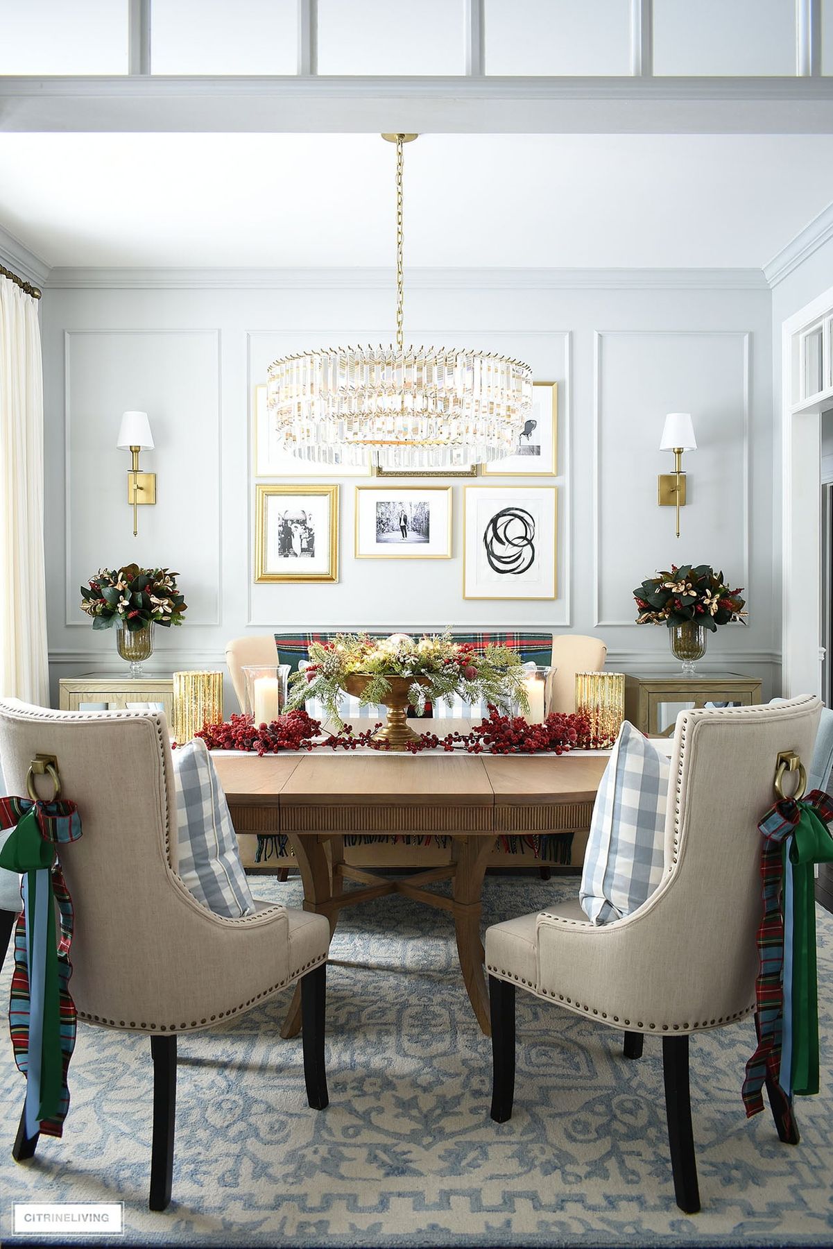 Classic Christmas Decor in our Dining Room | CitrineLiving