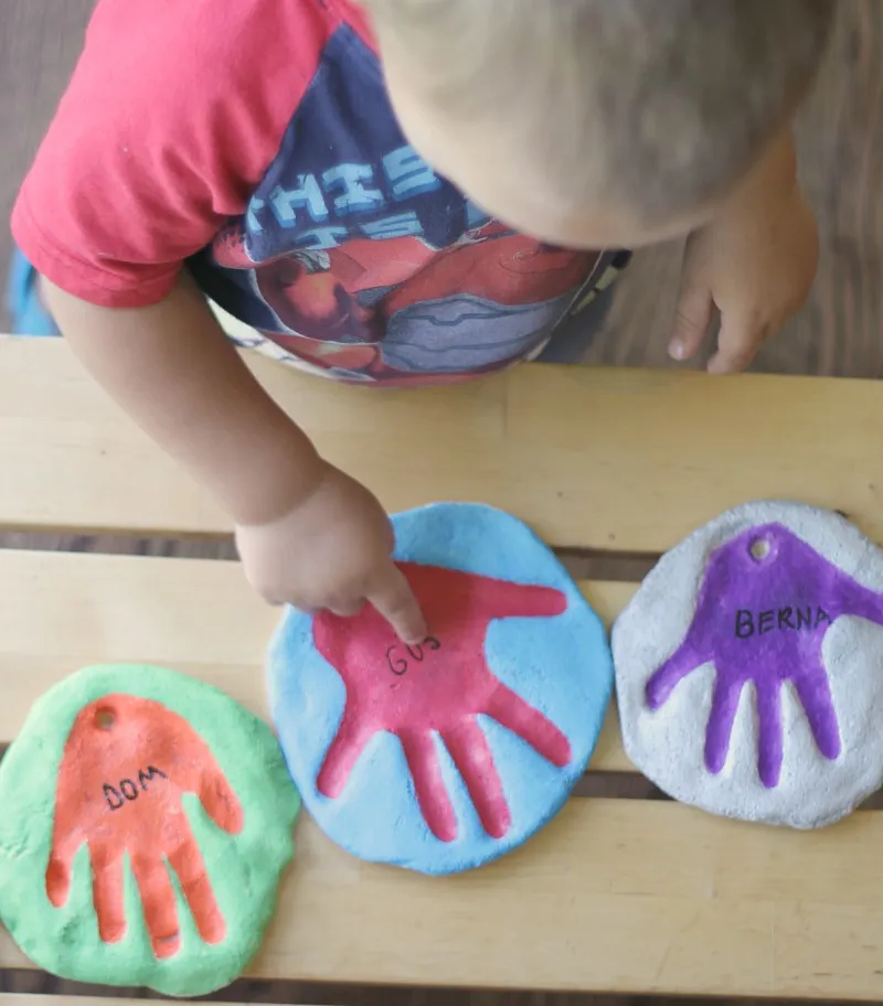 Colorful Salt Dough Handprints | Catholic Sprouts
