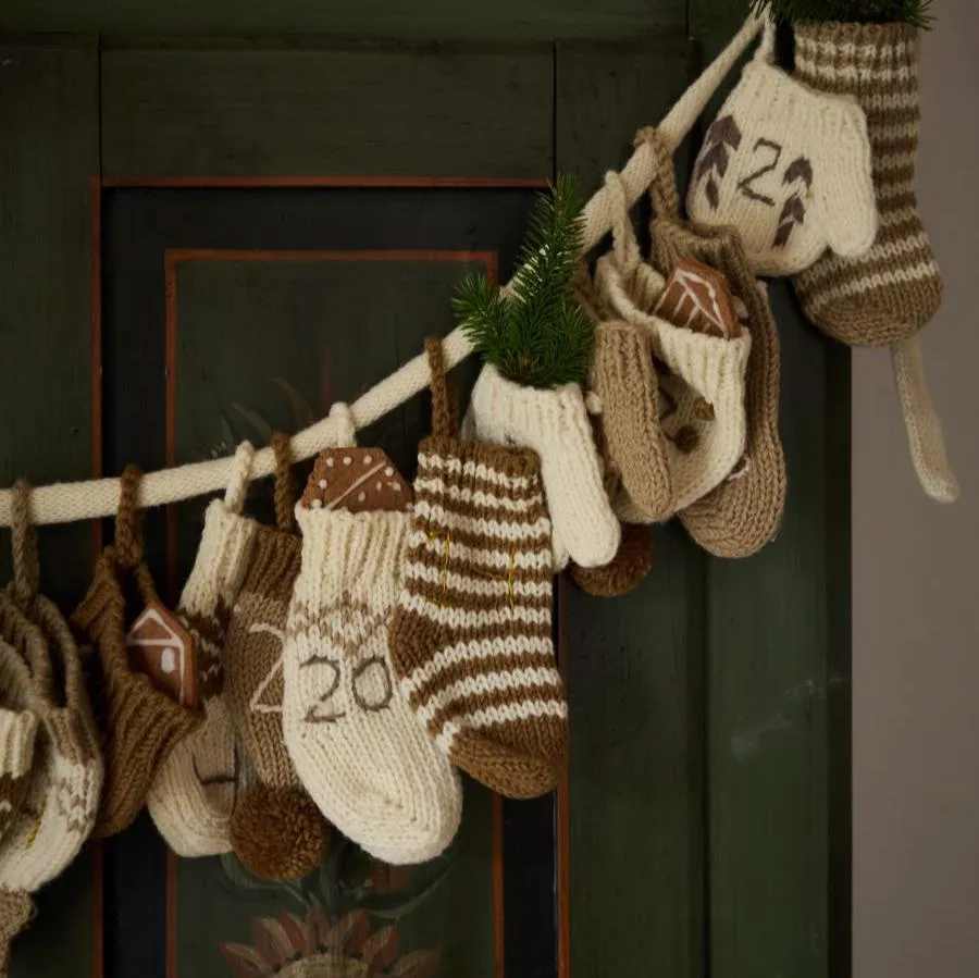 Cream Wool Advent Calendar | Handmade Christmas Decor
