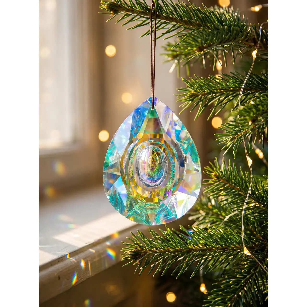 Crystal Rainbow Prism Window Ornament for Soft Light
