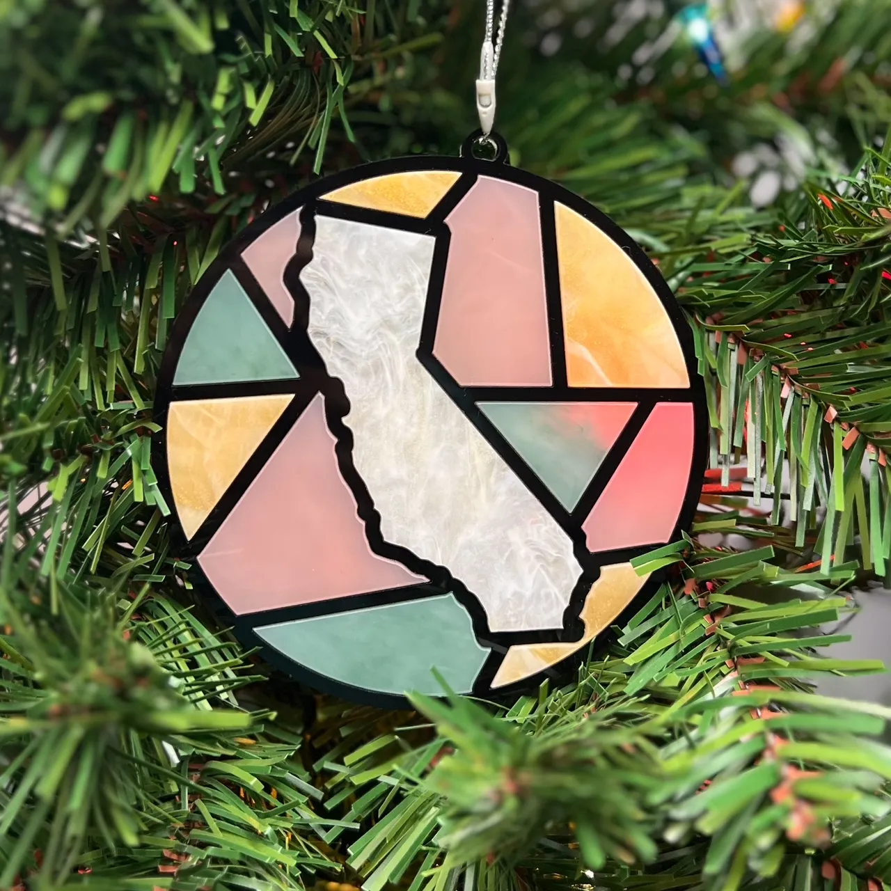 Custom Acrylic Stained Glass State Ornament - Spouse-ly