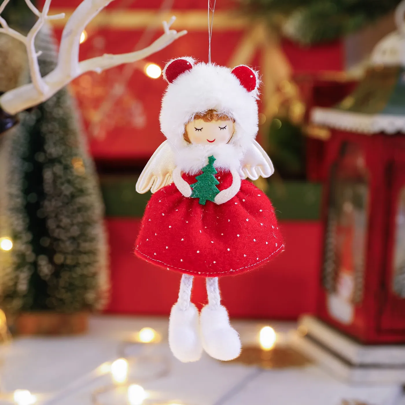 Cute Tree Hugging Angel Girl Pendant Christmas Tree Hanging Stained Glass Ornament Hangers Vintage Stained Glass Window Bottle Topper Beads on String Alphabet Wall Garland - Walmart.ca