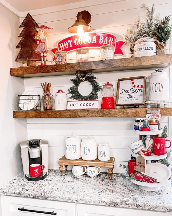 Cute Ways To Decorate Hot Chocolate Station | Coffee Station at Home