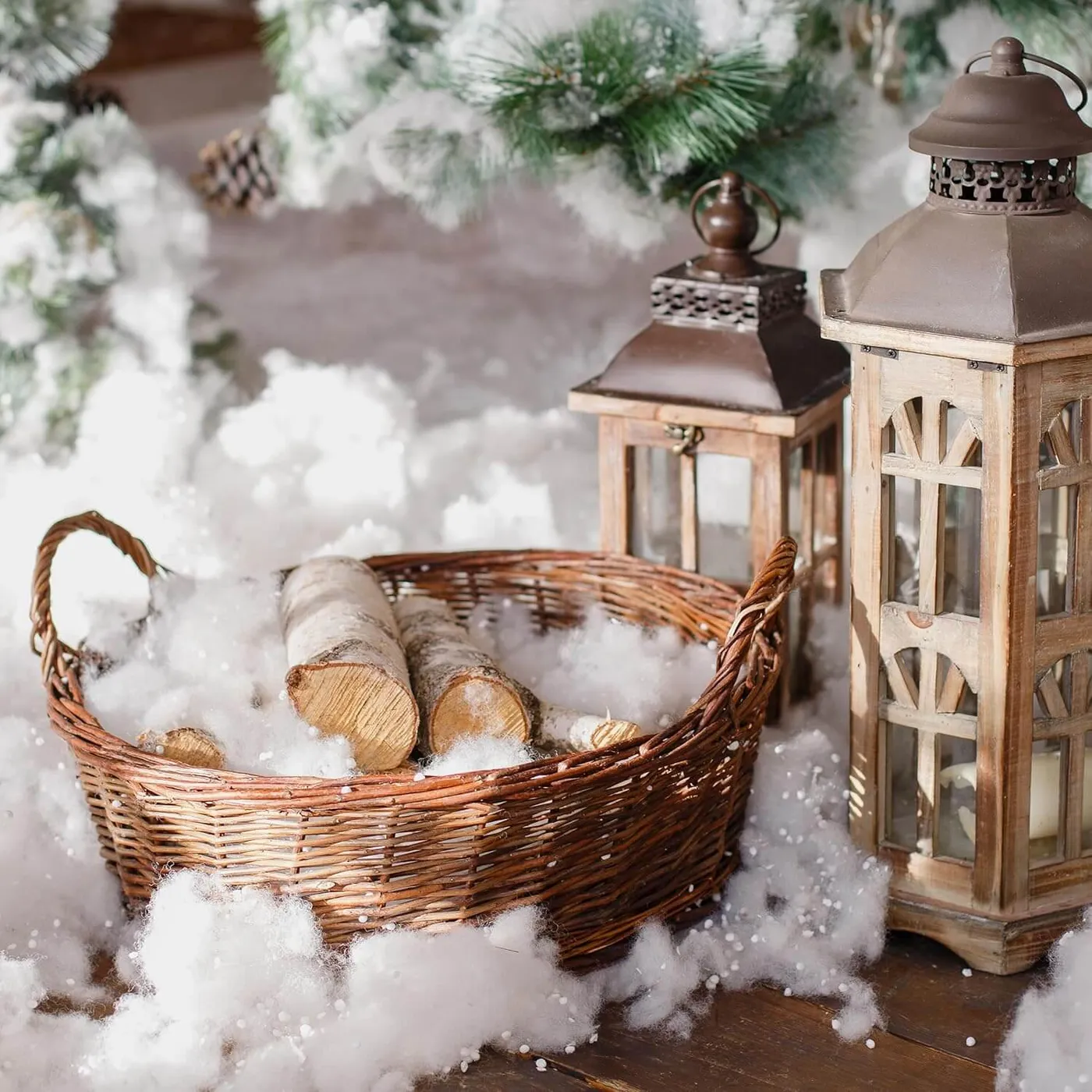 Decoration Faux Snow 12Oz Fake Snow Decoration Xmas Artificial Snow, 320G  Plastic Fake Snowflakes For Christmas