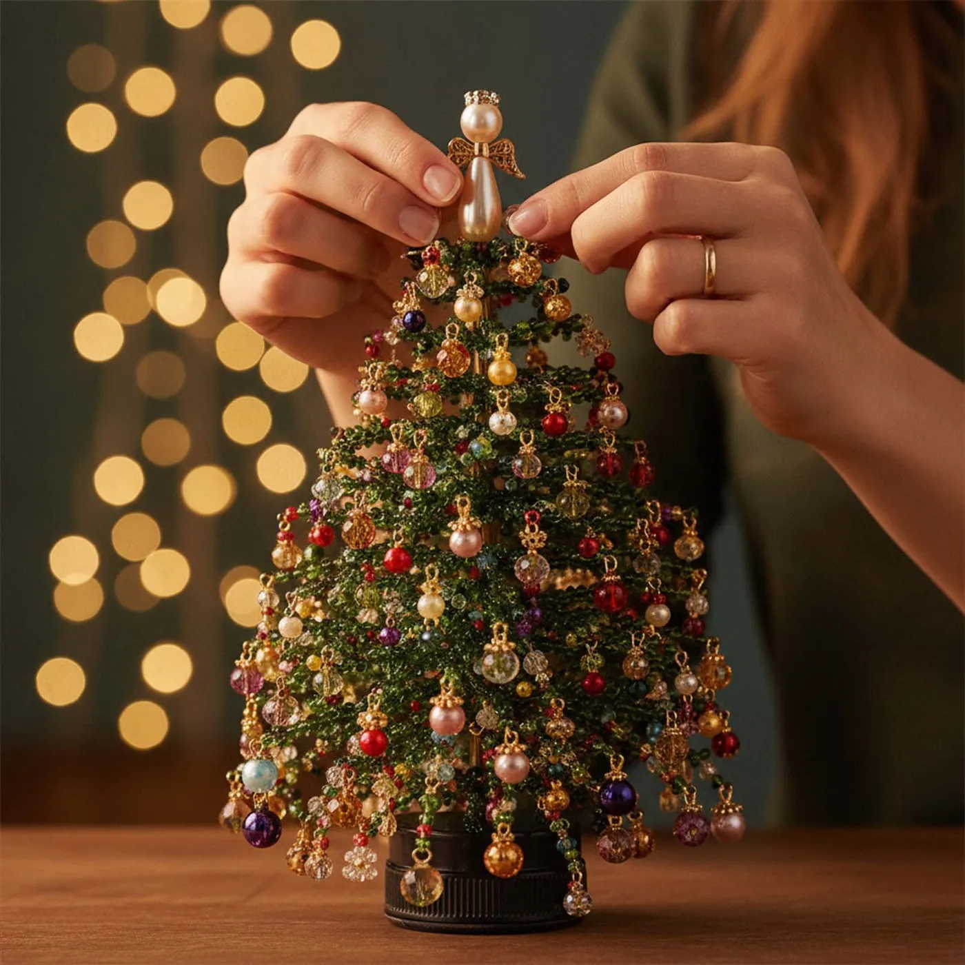 DIY Beaded Christmas Tree Ornament Craft Kit