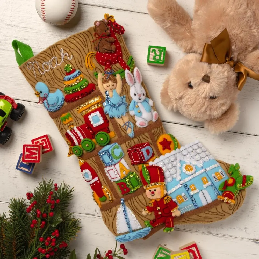 Diy Bucilla Christmas DIY Bucilla Toyland Treasures Christmas Felt Stocking  Kit 89790 – Craft And Treasure Cove
