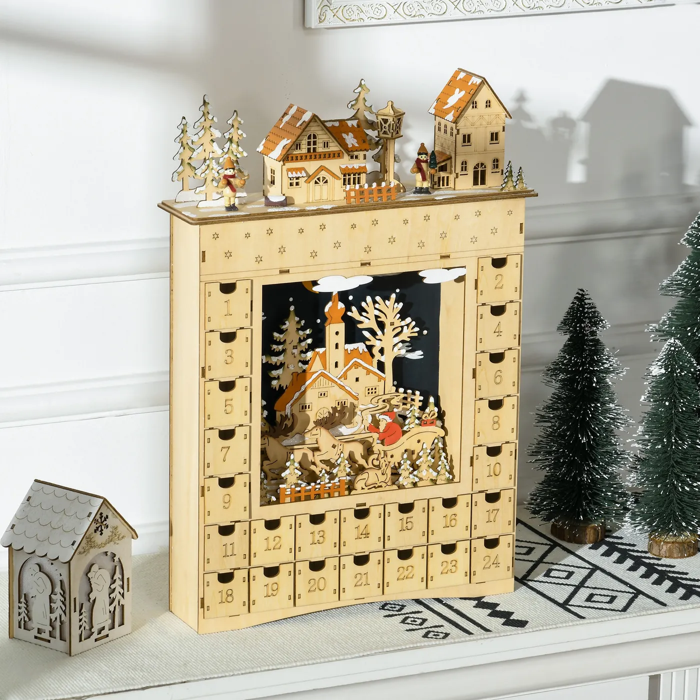 Diy Wooden Advent Calendar With Drawers Wooden Advent Calendar With 24 Drawers, 2024 DIY Santa Advent Calendar Wooden 24 Drawer