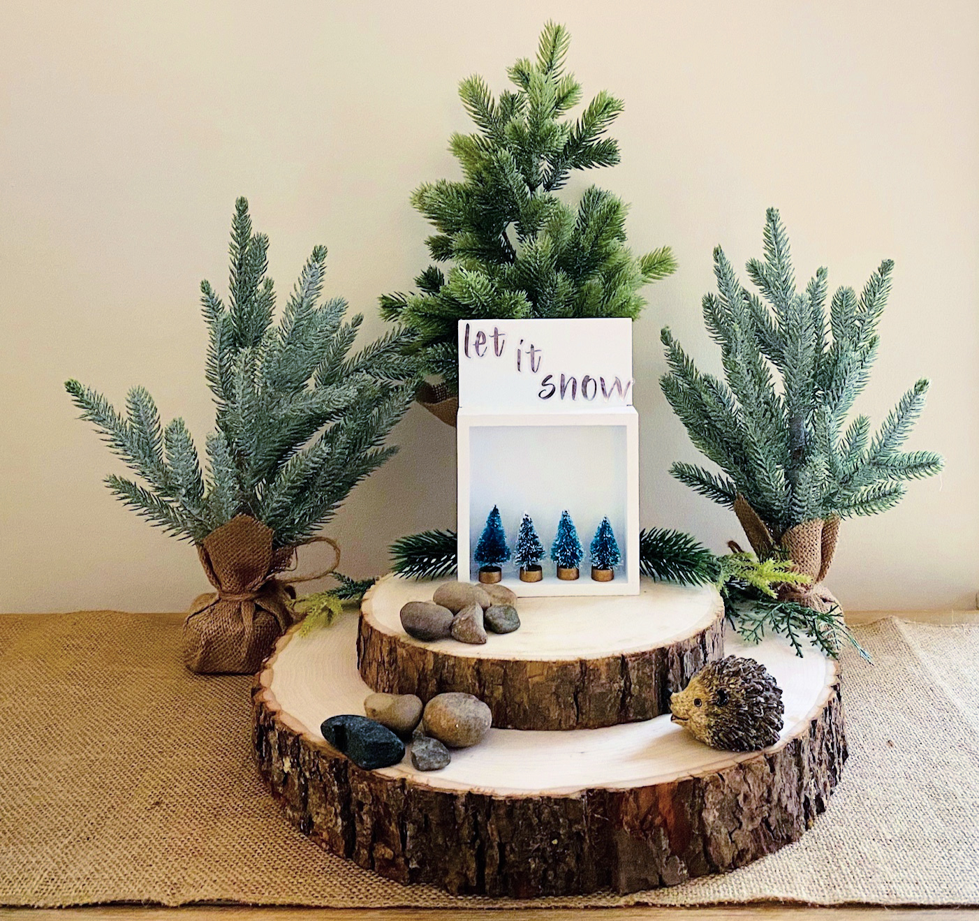 Dollar Tree Let It Snow Tiered Tray Decoration