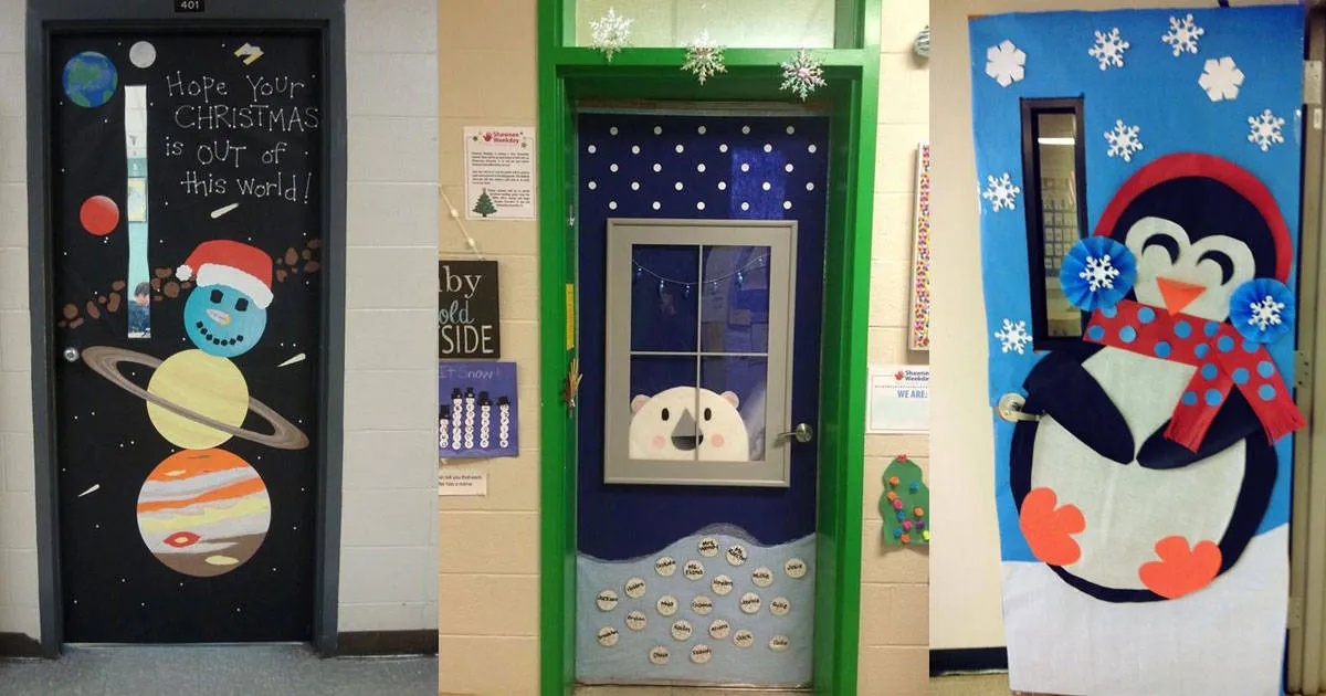 Door Comfortable Decorating Ideas For Winter Wonderland + Decor Christmas  Efficient Snowman Hanger