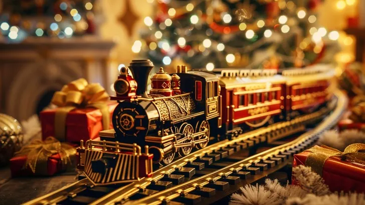 Download Holiday Train Display Image - Holiday, Train, Christmas | StockCake