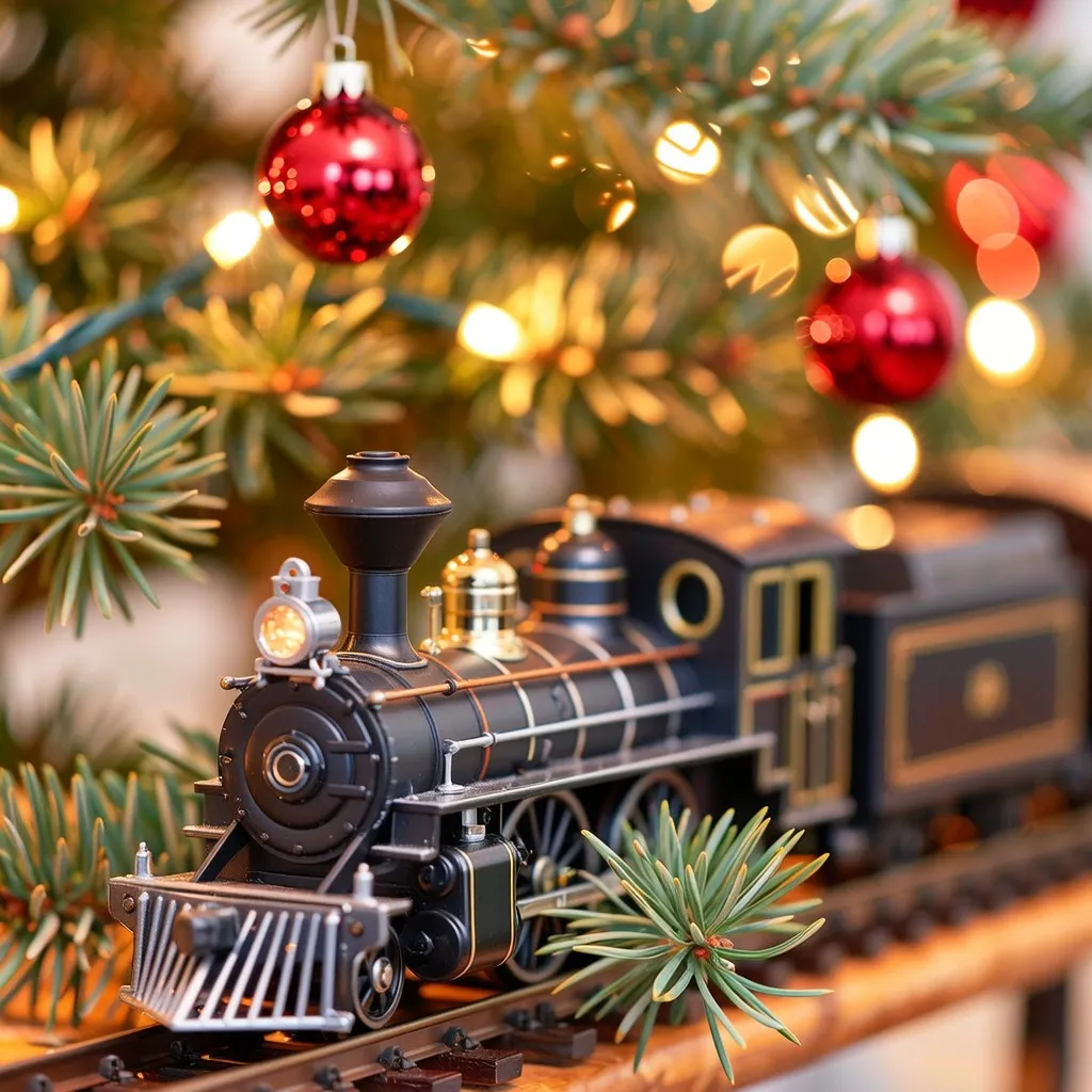 Download Holiday Train Display Image - Train, Holiday, Lights | StockCake