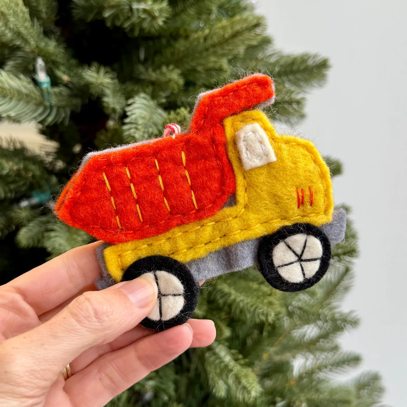 Dump Truck Ornament | Handmade Felt Wool Christmas Ornament | Ornaments 4 Orphans®