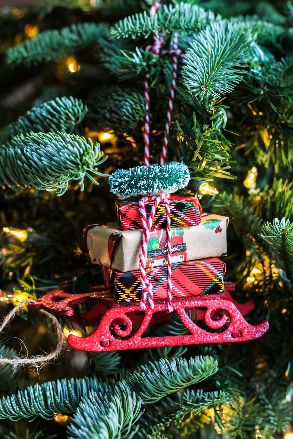 Easy DIY Christmas Sleigh Ornaments - A Pretty Life In The Suburbs