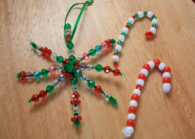 Easy Handmade Holiday Bead Ornaments | Marin Mommies