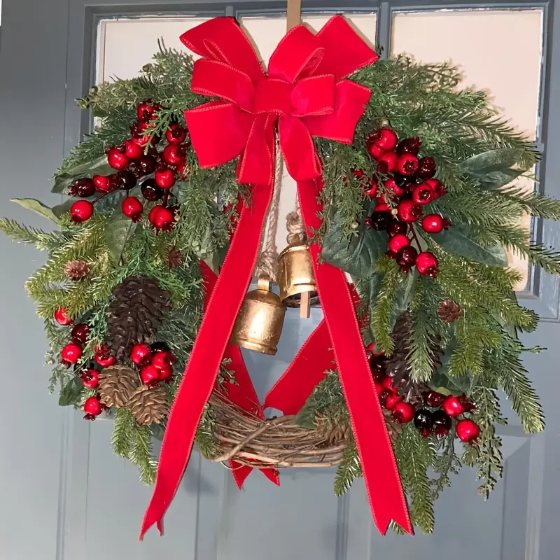 elegant rustic christmas wreath pine - Temu Bahrain