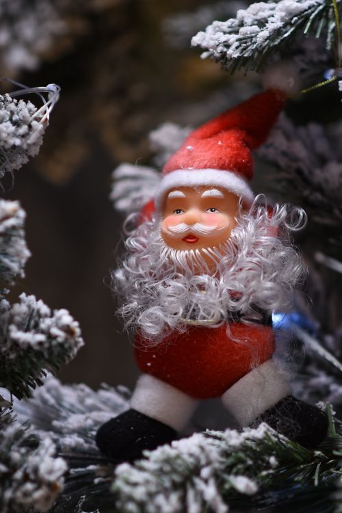 Elegant Santa Ornament on Christmas Tree · Free Stock Photo