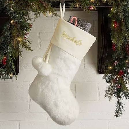 Embroidered Faux Fur Christmas Stocking - Customer Reviews