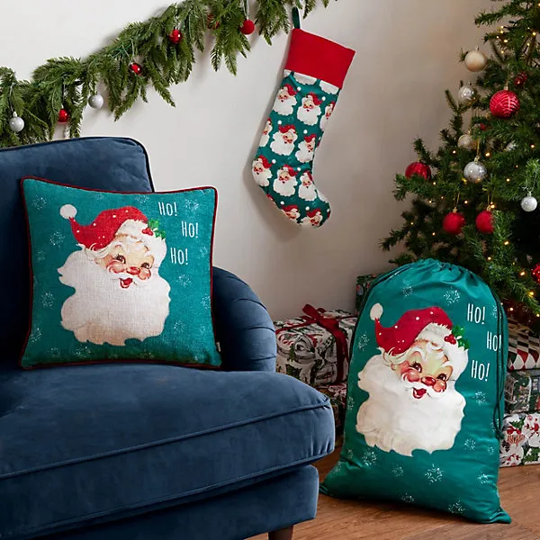 Evans Lichfield Vintage Santa Velvet Xmas Stocking