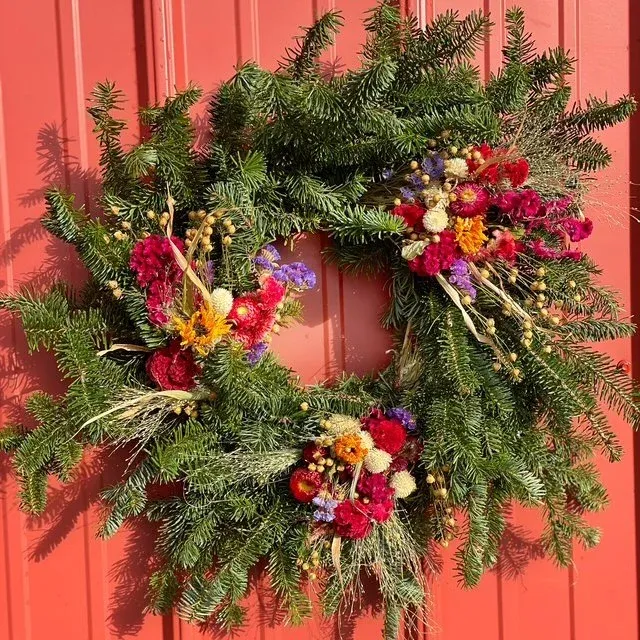 Evergreen Wreath Making Class with Wine, Charcuterie, Cheese: Sunday, Dec  6, 2026, 2pm — Goose the Market