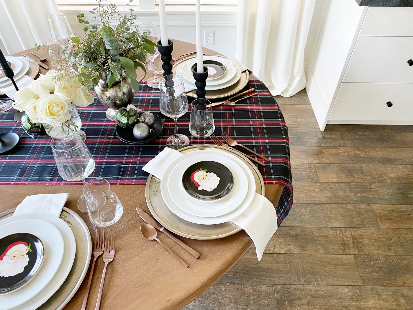 Extra-Wide Black Tartan Plaid Table Runner | 22 Wide Christmas Table Runner, Christmas Plaid, Tartan Table Runner, Plaid Table Runner