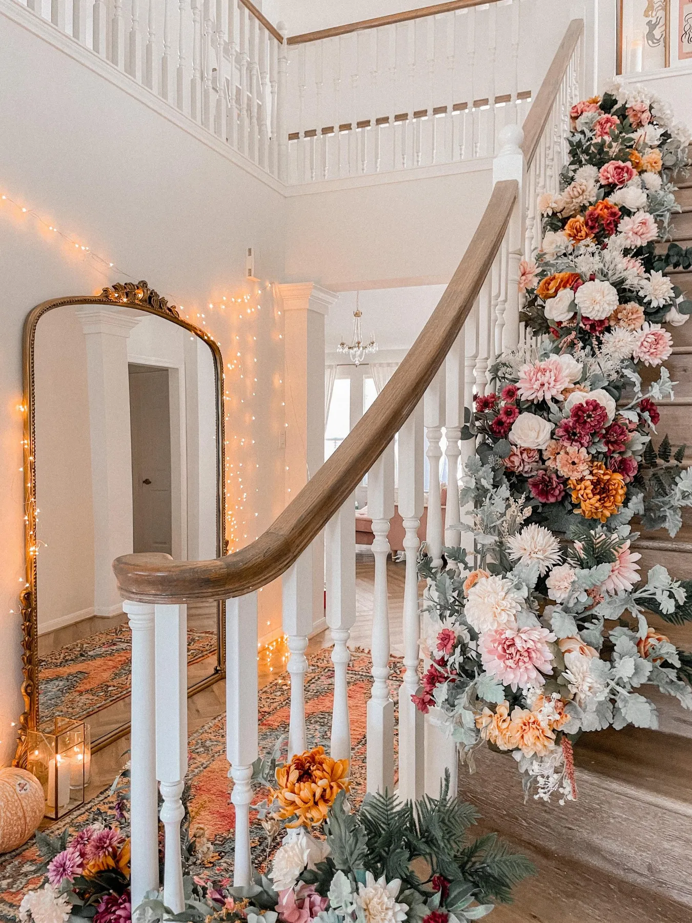 Fall Floral Stairs DIY – As Told By Michelle