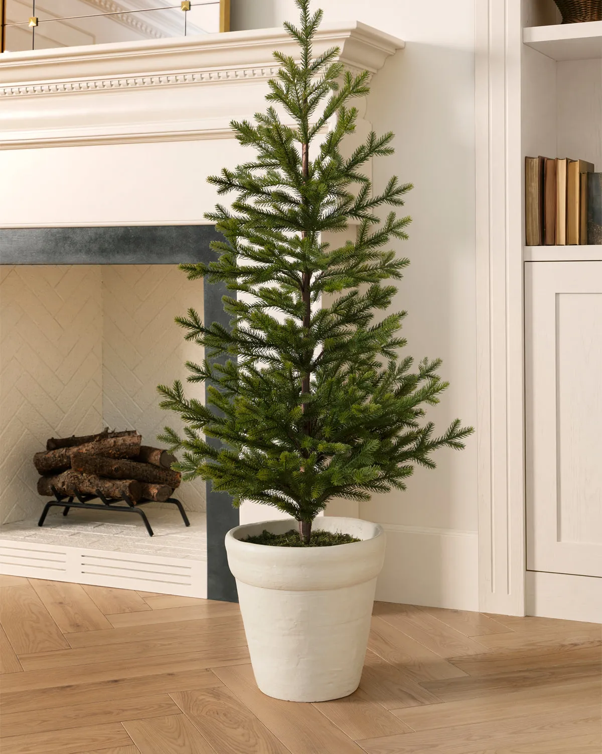 Faux Spruce Pre-Lit Potted Tree