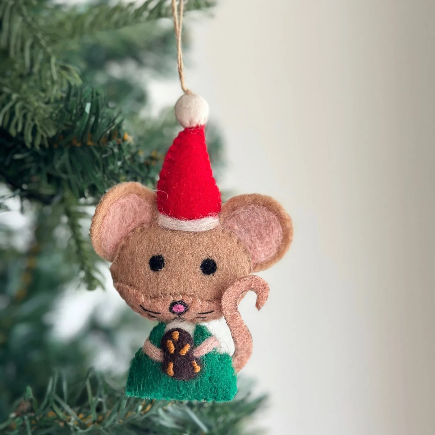 Felt Christmas Cookie Mouse Ornament