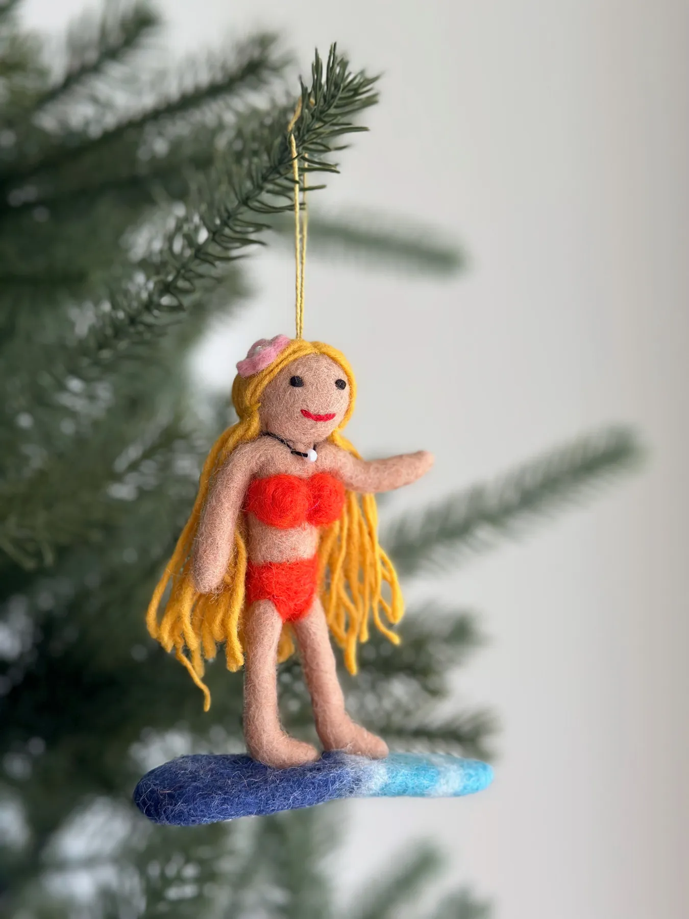 Felt Ornament - Surfer Girl – Ganapati Crafts Co.