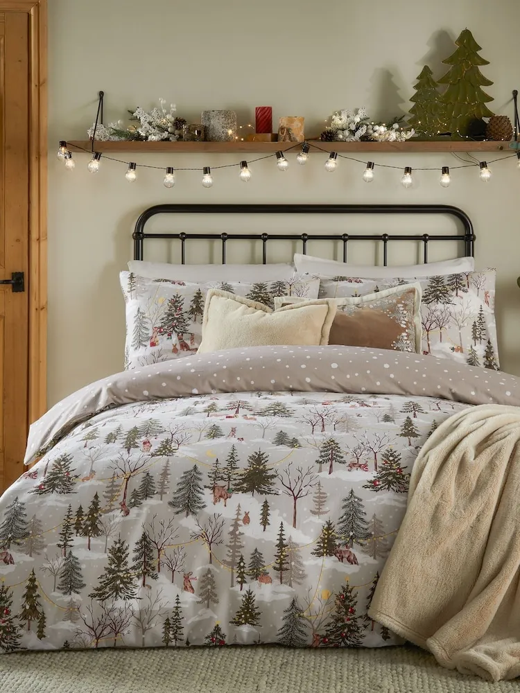 Forest Festivities Spotted Duvet Cover Set - Natural | Niori Double