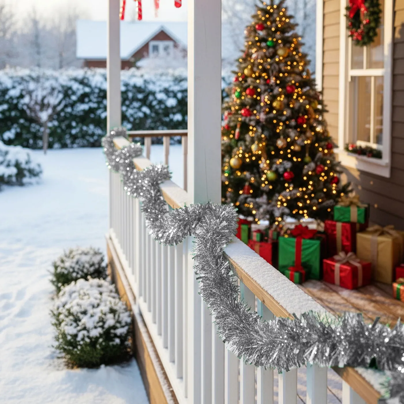 front door christmas wreath 78.7 In Tinsels Garland Christmas Metallic Hanging Tinsels Garland For Xmas Tree Home And Party Decoration indoor christmas decorations - Walmart.ca