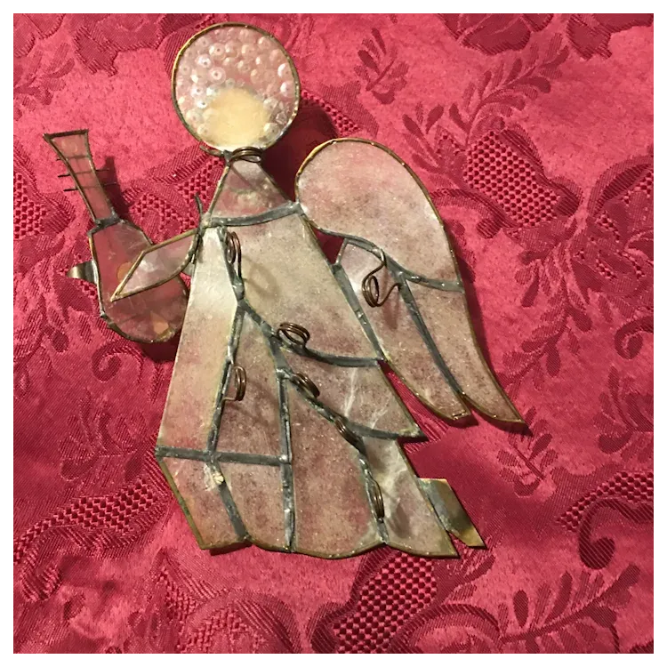 Frosted Stain Glass Christmas Tree Angel. For Sale at Ruby Lane