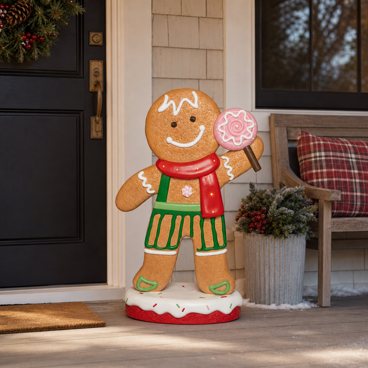 Gingerbread Boy Wooden Gingerbread Man Ornament Christmas Yard Art Hand  Painted Gingerbread Boy Gingerbread Girl Ornament