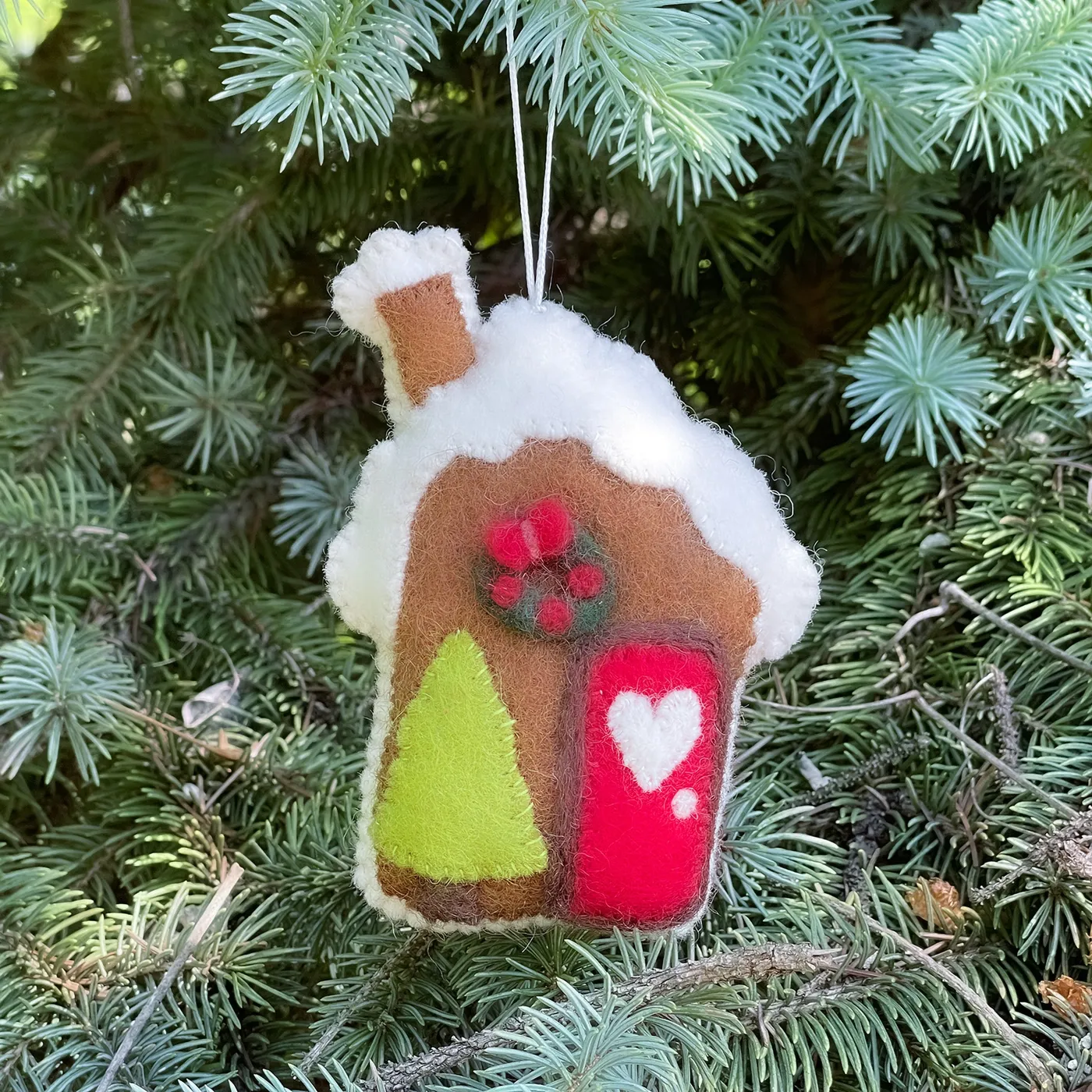 Gingerbread Cabin Handmade Felt Ornament - Global Crafts Wholesale