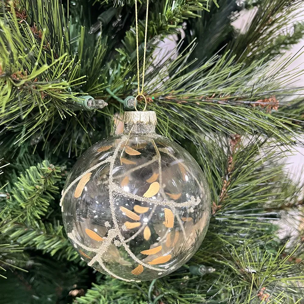 Glass Gold Branch Christmas Ornament | Platt Hill Nursery