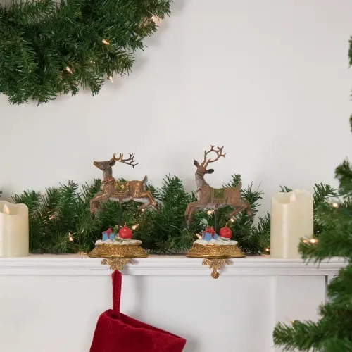 Glittered Reindeer Christmas Stocking Holders - 9.5' - Set of 2 | Christmas