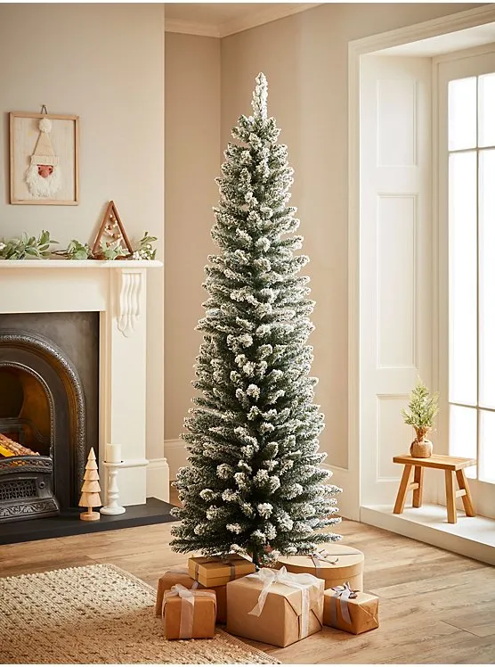 Green 6ft Unlit Slim Snowy Christmas Tree | Christmas | George at ASDA