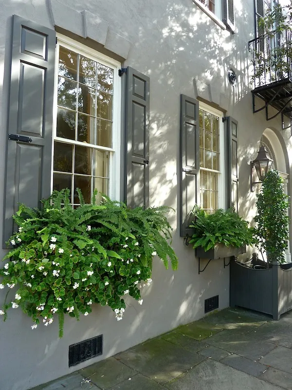 Green and White Window Planter Boxes - Nest of Posies