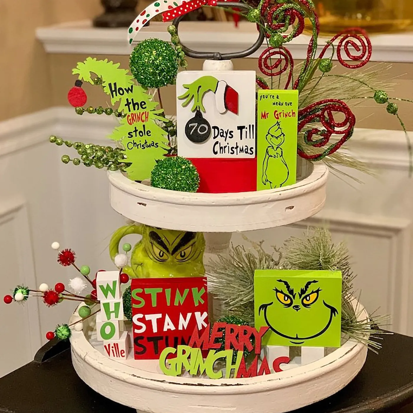Grinch Christmas Tiered Tray Decor Christmas Ghana | Ubuy