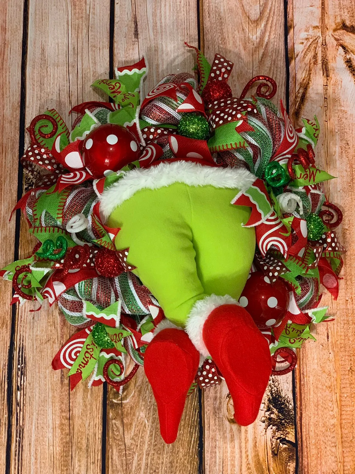 Grinch Christmas Wreath - Armer Foundation for Kids Grinch Christmas wreath  XL 22 inch handmade grinch decorations