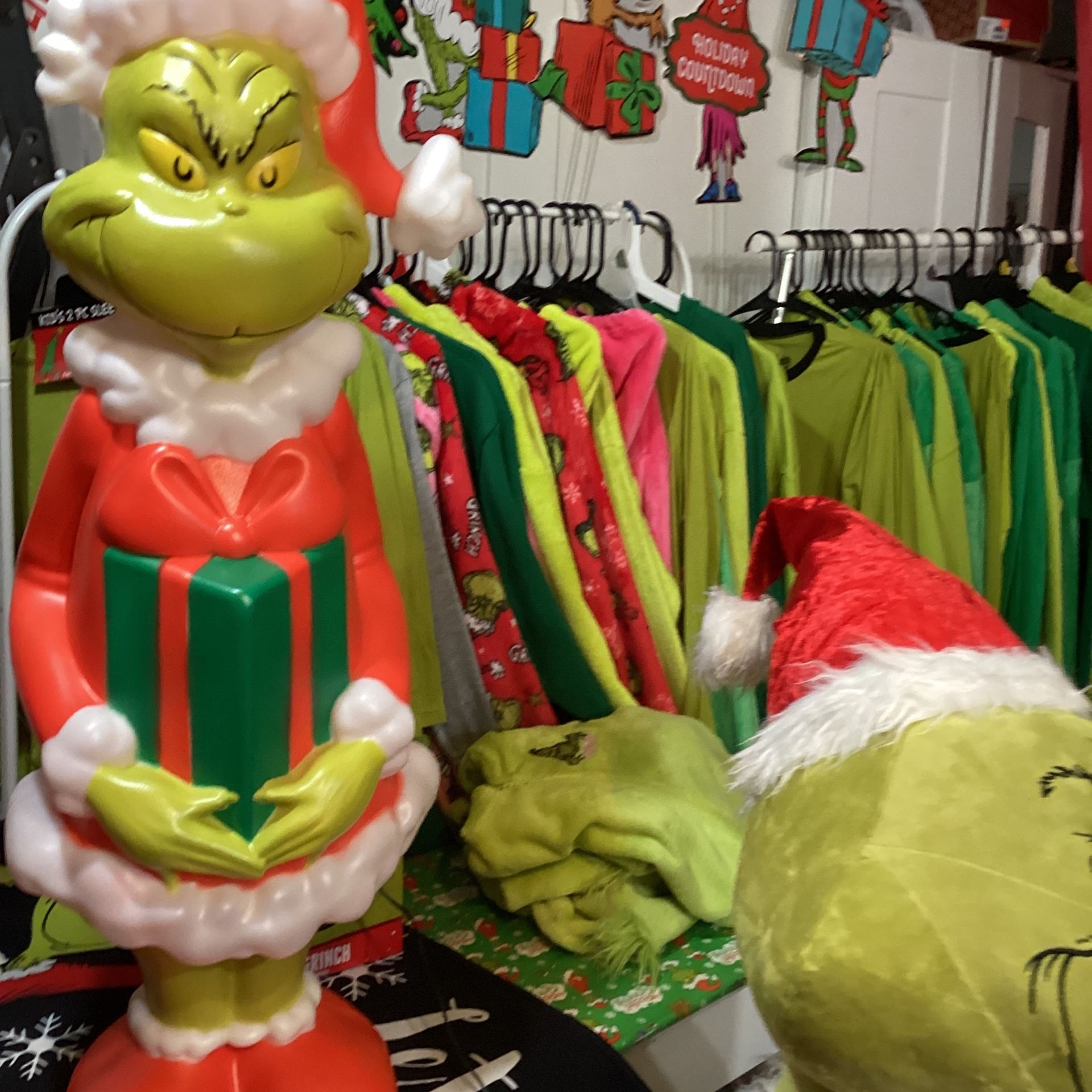 Grinch in lights! I had this idea to wrap up the grinch in some Grinch Christmas Lights Up