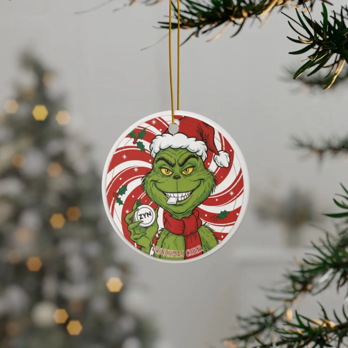 Grinch ZYN Ceramic Christmas Ornament