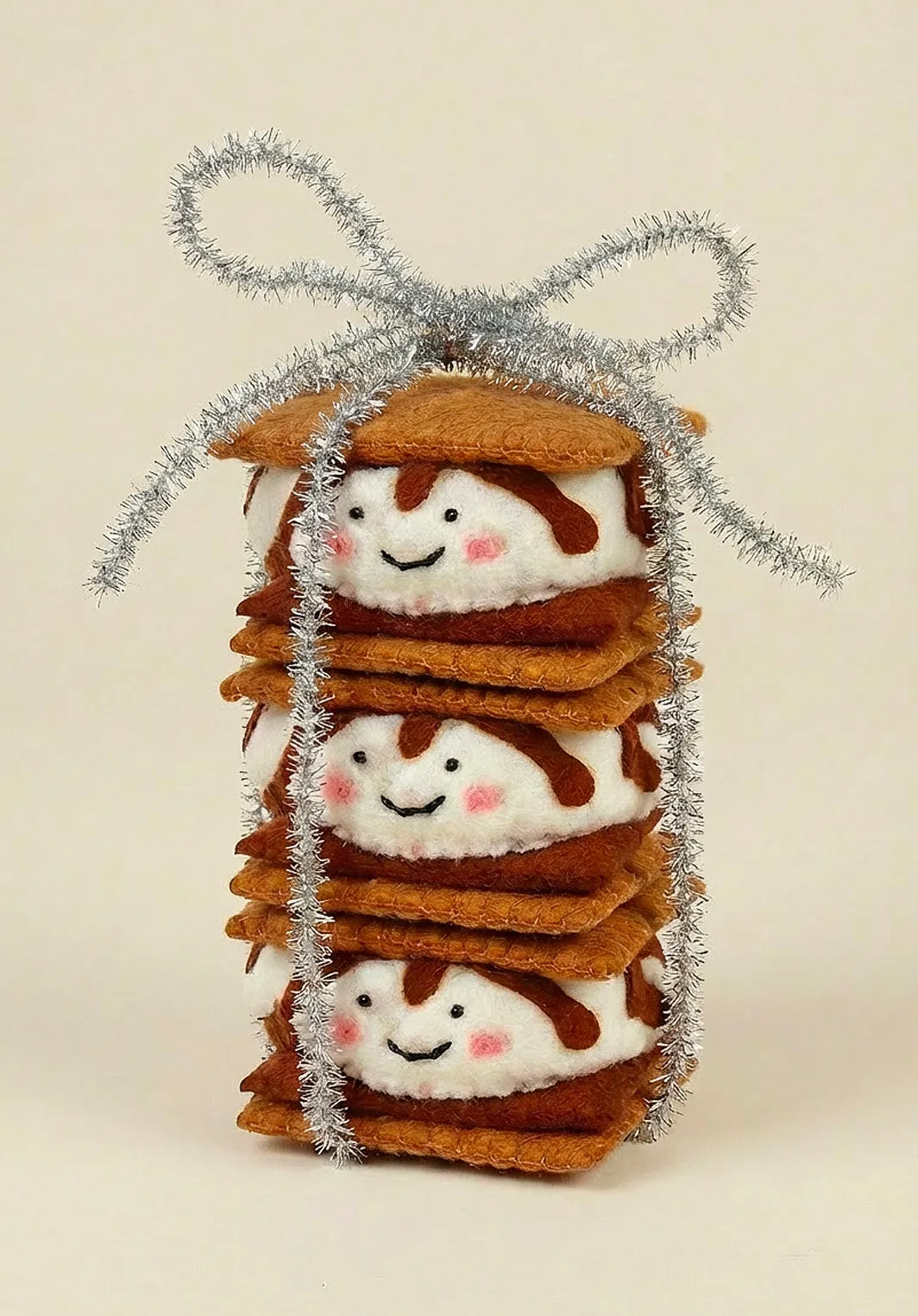 Hand-Sewn Felt S'more Christmas Ornament - Bensgarden.com
