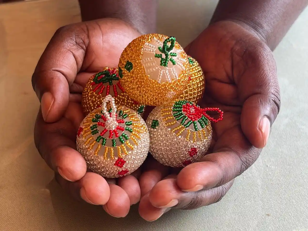 Handcrafted Beaded Christmas Baubles - Project Hope