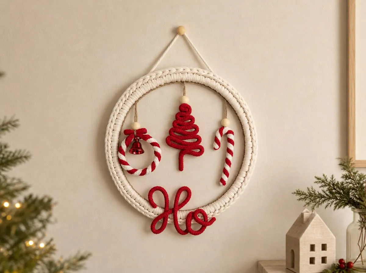 Handmade Christmas Wall Hanging, Ho Ho Ho Christmas Decor, Macrame Holiday  Wreath, Door Hanging, Red or Green Xmas Wall Decor – Handkrit | Handmade  Crochet Gifts & Custom Name Art