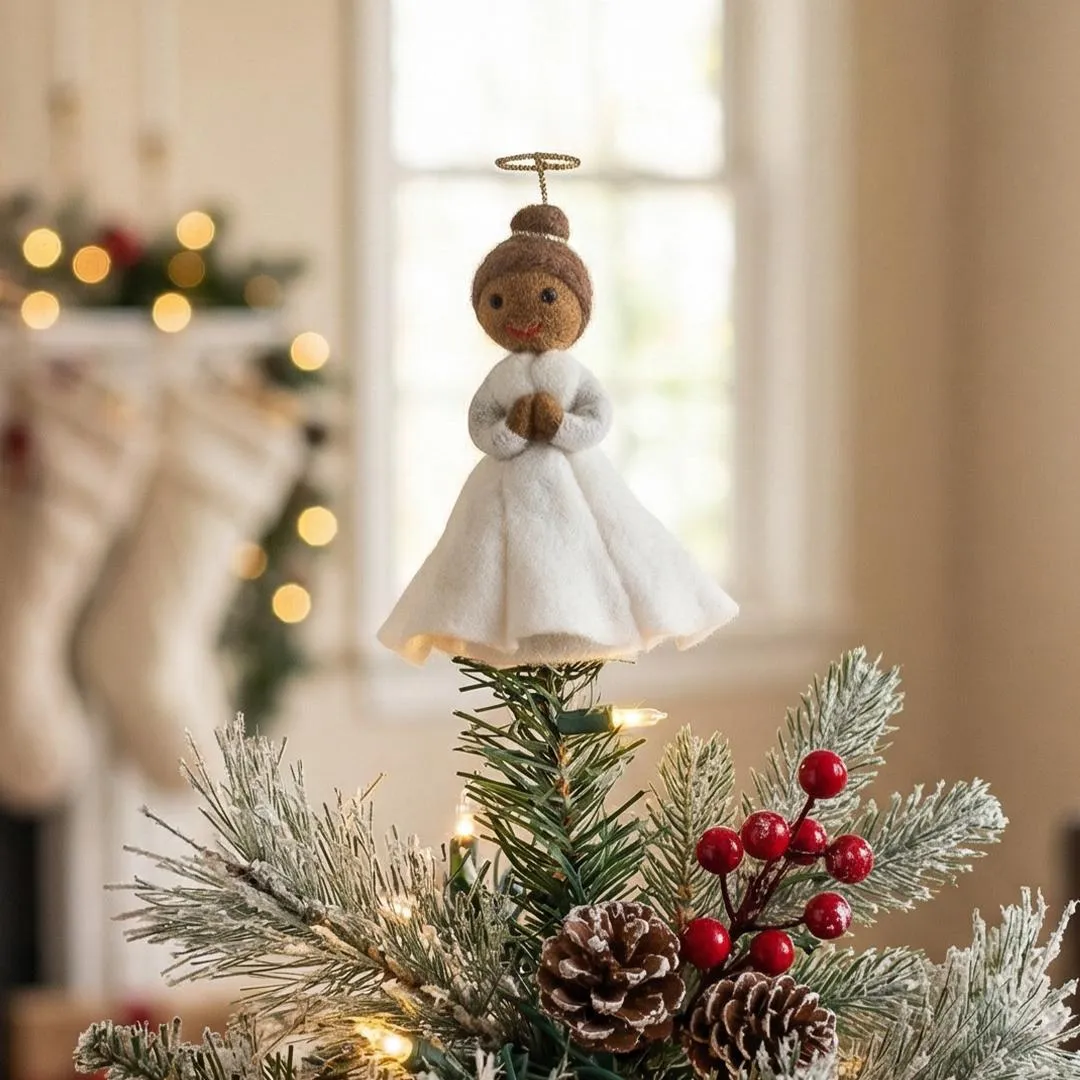 Handmade Felt Christmas Angel Tree Topper Decoration