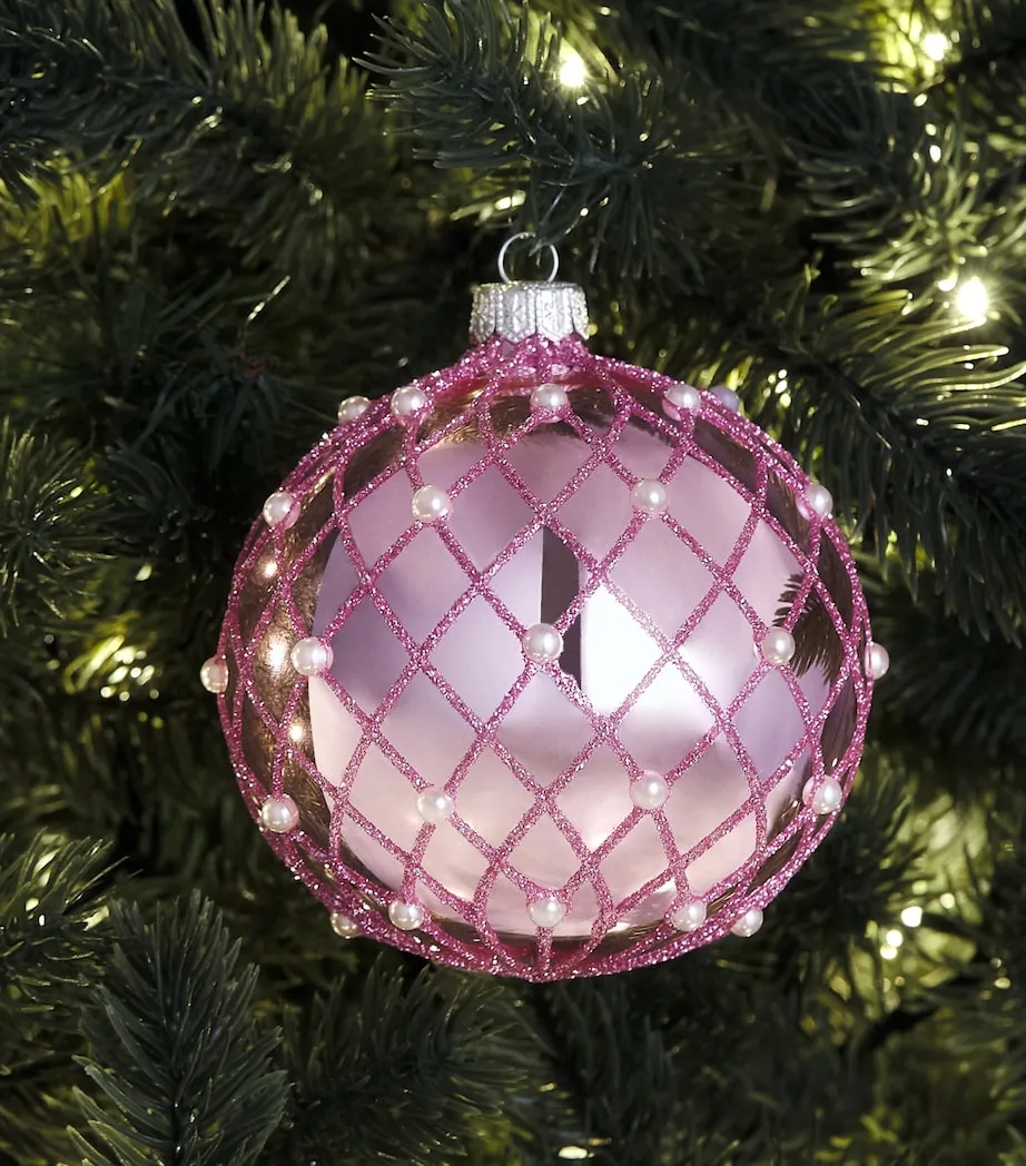 Harrods Metallic Criss-Cross Bauble - Pink - One size