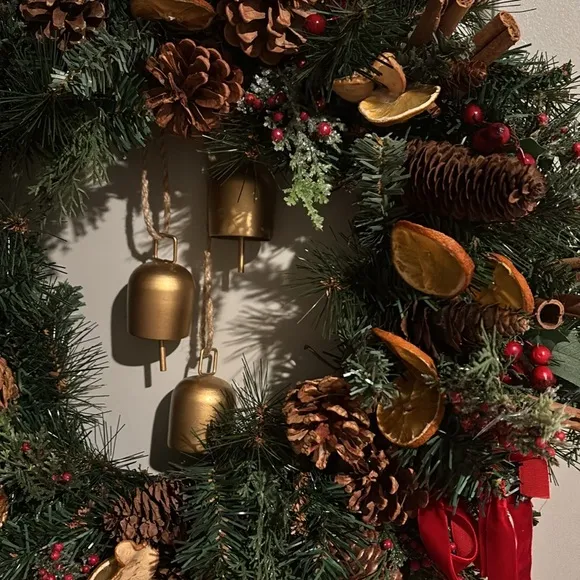 Holiday Bells Traditional Wreath Pinecone Ralph Lauren Trend Custom Final  Sale